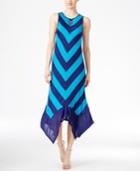 Kensie Chevron-print Handkerchief-hem Maxi Dress