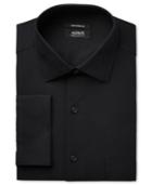 Alfani Black Men's Classic/regular Fit Performance Stretch Black Solid French Cuff Dress Shirt, Only At Macy's
