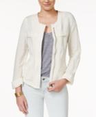 Lucky Brand Linen Zip-front Jacket