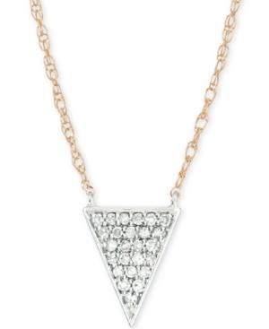Elsie May Diamond Pave Triangle Pendant Necklace (1/10 Ct. T.w.) In 14k Gold & Sterling Silver, 17 + 1 Extender