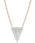 Elsie May Diamond Pave Triangle Pendant Necklace (1/10 Ct. T.w.) In 14k Gold & Sterling Silver, 17 + 1 Extender