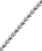 Diamond Accent Star Link Bracelet In Silver-plated Bronze