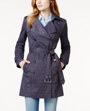 Tommy Hilfiger Dot-print Double-breasted Trench Coat