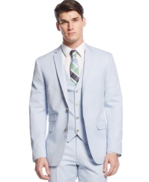 Bar Iii Blue And White Mini-cord Jacket