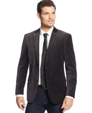 Alfani Red Grey And Black Velvet Slim-fit Evening Jacket