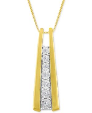 Diamond Accent Ladder Pendant Necklace In 10k Gold Or White Gold