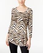 Jm Collection Animal-print Top, Created For Macy's