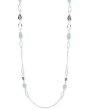 Nine West Silver-tone Multi-stone 42 Strand Necklace