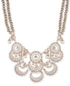 Marchesa Gold-tone Crystal & Imitation Pearl Beaded 16 Statement Necklace