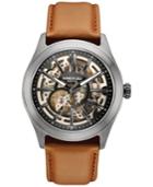 Kenneth Cole New York Men's Automatic Brown Leather Strap Watch 44x52mm 10030817