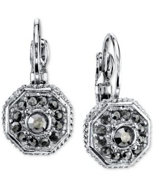 2028 Silver-tone Leverback Earrings With Stone Accents, A Macy's Exclusive Style
