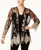 Alfani Embroidered Mesh Cardigan, Created For Macy's
