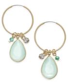 Inspired Life Large Stone And Charm Hoop Earrings