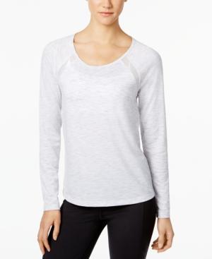 Ideology Space-dyed Mesh-trim Top, Only At Macy's