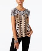 Inc International Concepts Mixed-print Top, Created For Macy's