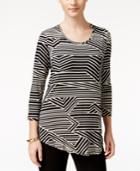 Jm Collection Printed Scoop-neck Top, Only At Macy's