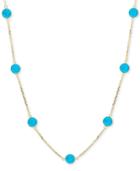 Effy Manufactured Turquoise Collar Necklace In 14k Gold, 16 + 2 Extender