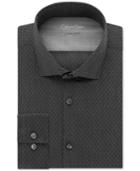 Calvin Klein Men's X Extra Slim-fit Stretch Black Double-dot Dress Shirt