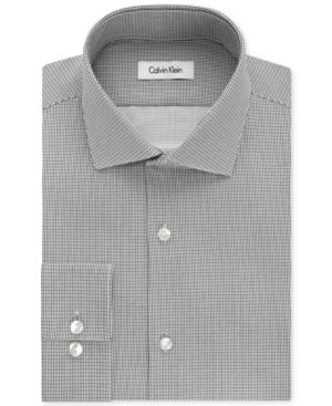 Calvin Klein Men's Fitted Infinite-stretch Ash Print Dress Shirt