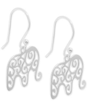 Giani Bernini Filigree Elephant Drop Earrings In Sterling Silver, Created For Macy's