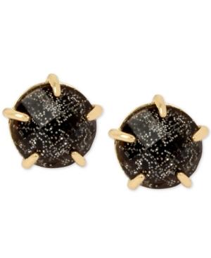 Betsey Johnson Two-tone Patina Finish Round Stud Earrings