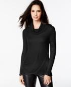 Kensie Cowl-neck Faux-wrap-detail Top
