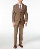 Tommy Hilfiger Men's Slim-fit Stretch Performance Light Brown Pindot Suit