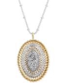 Lucky Brand Two-tone Pave Cluster Pendant Necklace