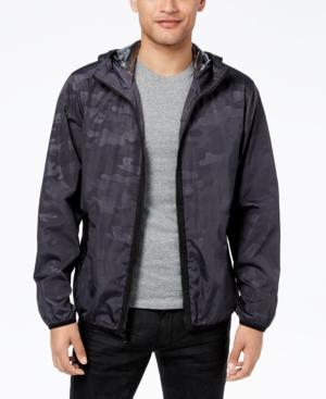 Sean John Men's Camouflage Full-zip Hooded Windbreaker