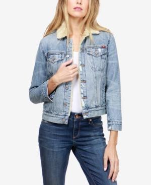Lucky Brand Faux-fur-trim Denim Trucker Jacket
