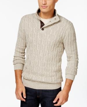 Tasso Elba Chunk Button Mock Neck Sweater, Only At Macy's