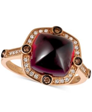 Le Vian Chocolatier Rhodolite Garnet (5-3/8 Ct. T.w.) And Diamond (1/5 Ct. T.w.) Ring In 14k Rose Gold