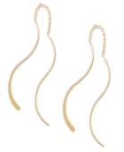 Studio Silver 18k Gold Over Sterling Silver Earrings, Wavy Threader Earrings