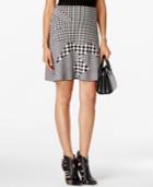Grace Elements Mixed-print Flared Sweater Skirt