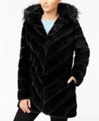 Calvin Klein Faux-fur Chevron-seamed Coat