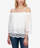 Lucky Brand Cotton Eyelet-trim Top