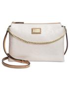 Calvin Klein Triple Compartment Embossed Chain Accent Crossbody