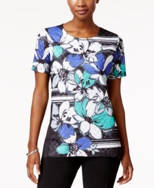 Alfred Dunner Closet Case Embellished Contrast Top