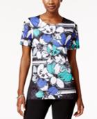 Alfred Dunner Closet Case Embellished Contrast Top