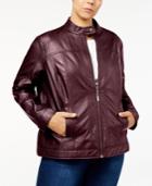 Jou Jou Trendy Plus Size Faux-leather Jacket