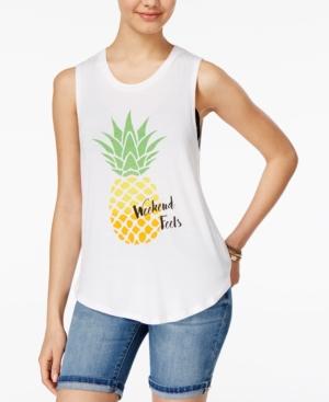 Rebellious One Juniors' Pineapple Graphic Tank Top