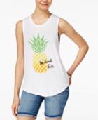 Rebellious One Juniors' Pineapple Graphic Tank Top