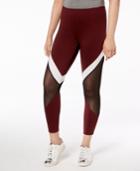 Material Girl Juniors' Contrast Stripe & Mesh Leggings, Created For Macy's