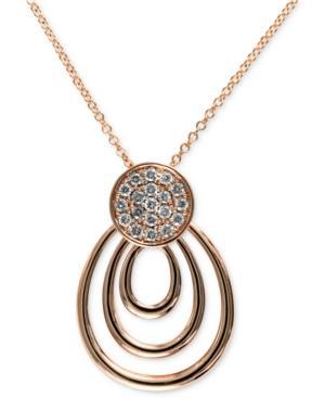 Pave Rose By Effy Diamond Pave Round Loop Pendant (1/5 Ct. T.w.) In Two-tone 14k Gold