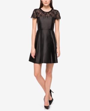 Jessica Simpson Embellished Lace-yoke Fit & Flare Dress