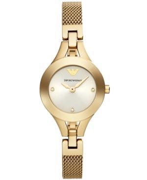 Emporio Armani Women's Chiara Gold-tone Stainless Steel Mesh Bracelet Watch 26mm Ar7363