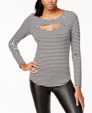 Bar Iii Striped Cutout Top, Only At Macy's