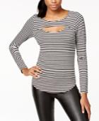 Bar Iii Striped Cutout Top, Only At Macy's