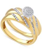Diamond Halo Ring Set In 14k Gold (1/5 Ct. T.w.)