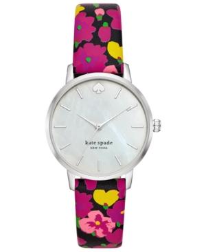 Kate Spade New York Women's Metro Multicolored Floral Leather Strap Watch 34mm